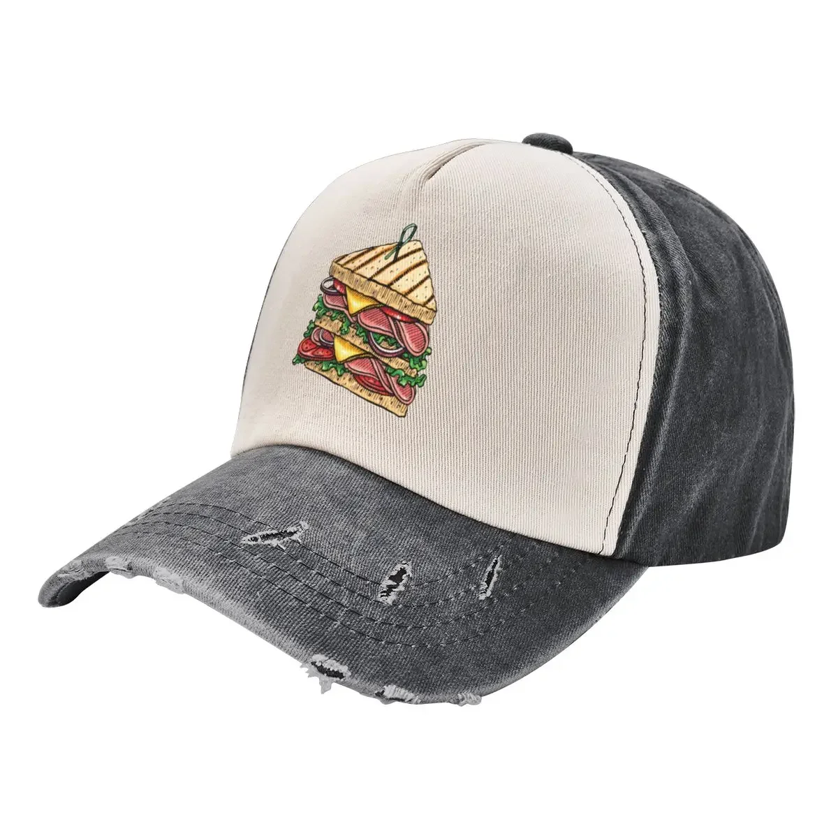 Triple Decker Ham and Cheese Club Sandwich Baseball Cap hiking hat Fishing cap Trucker Hats For Men Women's