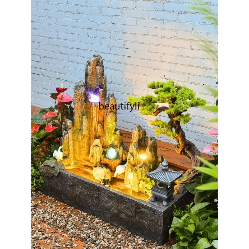 K185 Outdoor Courtyard Pool Rockery Fountain Circulating Water Landscape Fish Pond Balcony Waterscape Decoration Ornaments