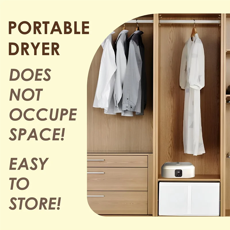A09G-Pengering Pakaian Portabel Pengering Pakaian Mini Elektrik Portabel Cocok Untuk Rumah, Perjalanan Colokan UK