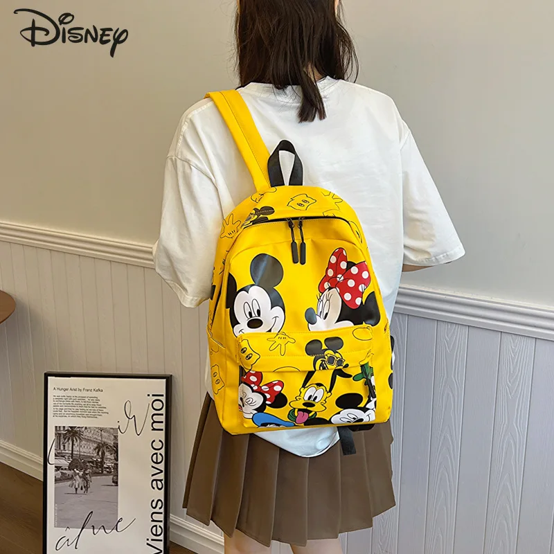 

Disney Mickey New Student Backpack Fashion High Quality Women's Backpack Cartoon Versatile Large Capacity Girls' Backpack