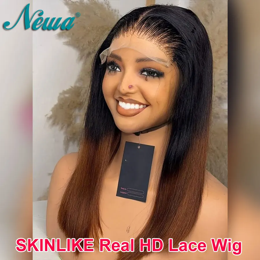 

Newa Hair Ombre Color 5X5 HD Кружевной бесклеевой парик Прямые человеческие волосы 7X5 HD Парики с застежкой Предварительно выщипанные Ультратонкие HD парики фронта шнурка