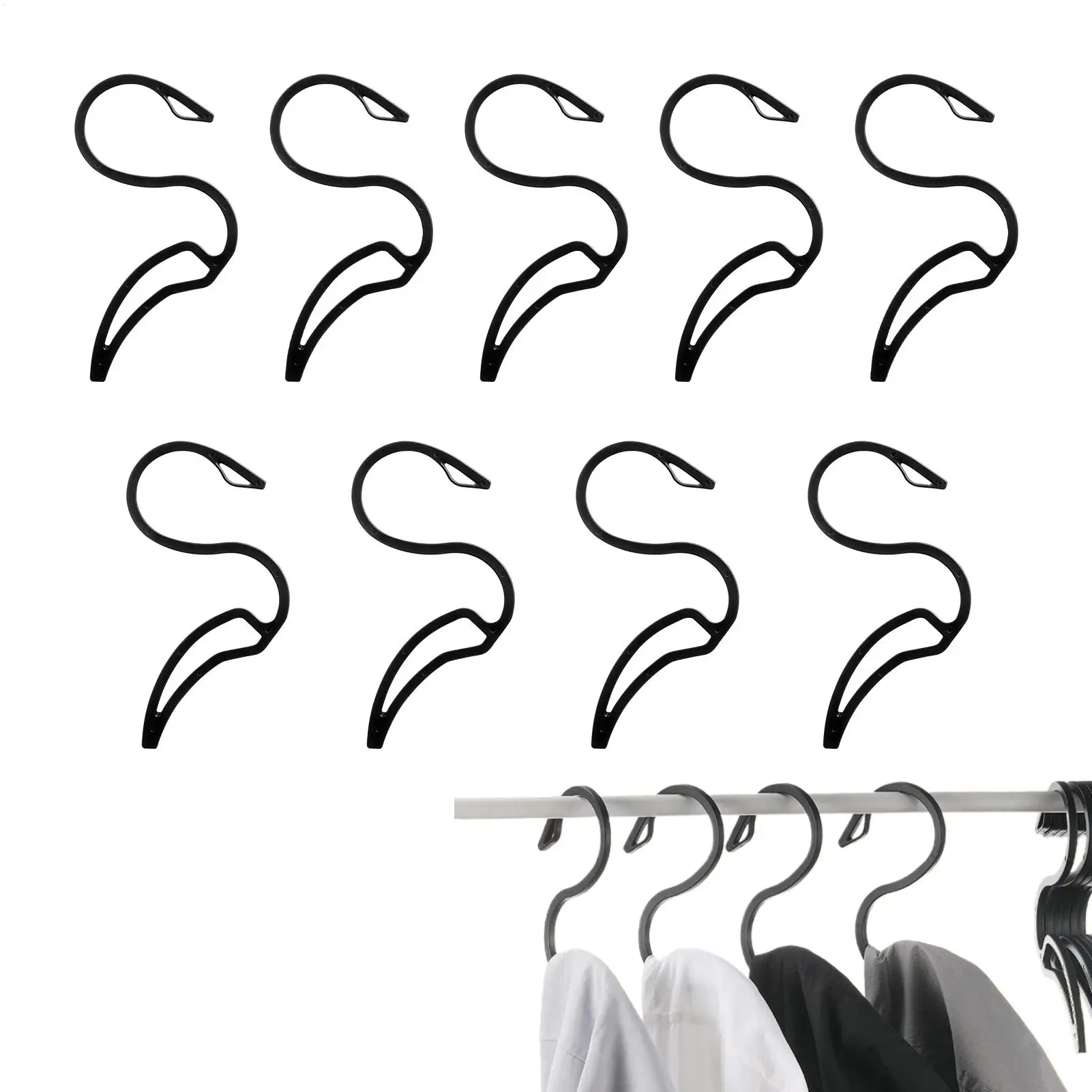

Closet Organizer Hangers Coat Hoodie Hanger Rack 10 Pieces Space Saving Clothing Organization Storage Rack for Household Dorm
