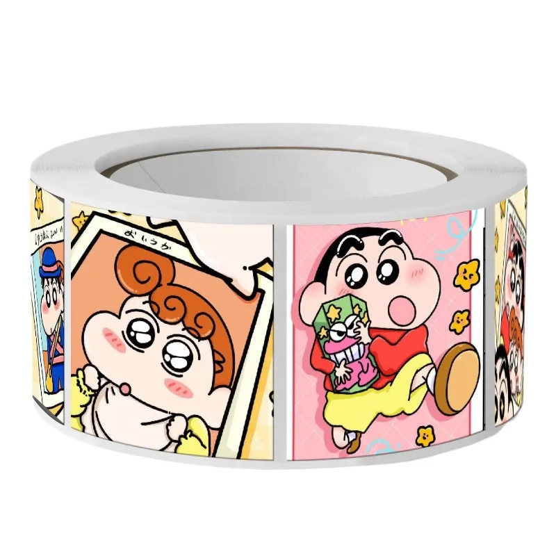 500PCS Cartoon Cute Crayon Shin-chan Roll Stickers Decorate Mobile Phone Case Water Cup Luggage Guitar Stickers Wholesale