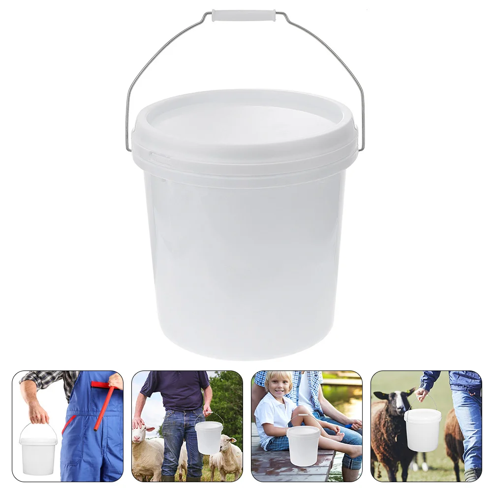 

Plastic Barrel Bucket with Lid and Handle 1 Liter Pail Cube 5 Gallon Food Grade Buckets 15 Paint Pet