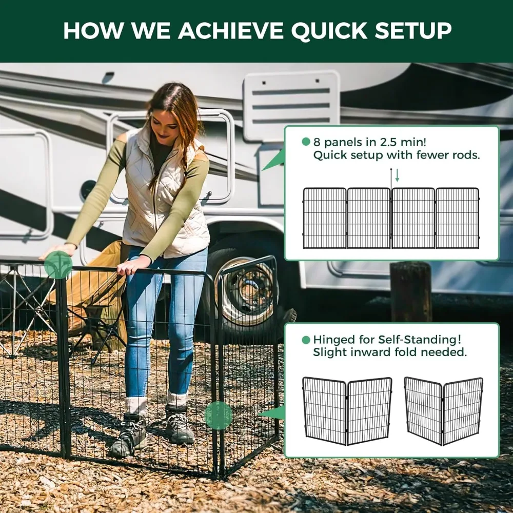 Instant Dog Playpen, Ideal for RVers, Where Portability Meets Sturdiness, 40inch 16 Panels│Patented