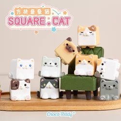 Square Cat Series Blind Box Guess bag Cute Cartoon Cat Anime Doll Kawaii Action Figures Ornament Surprise Mystery Box Toys Gift