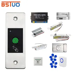 Metal Embedded Access Control Kits F99 Sets 125KHz RFID Keyfob Reader Fingerprint Door Lock Electric Gate Door Opener Waterproof