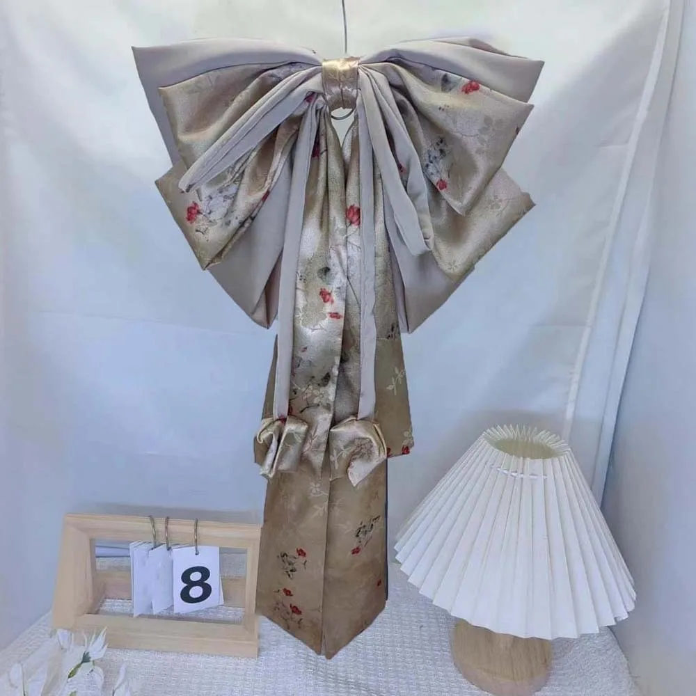 

Soft Alloy Oversized Bow Hair Clip Sweet 4-layer Satin Ribbon Headdress Printed Hairpin Christmas Hair Accessory Daily