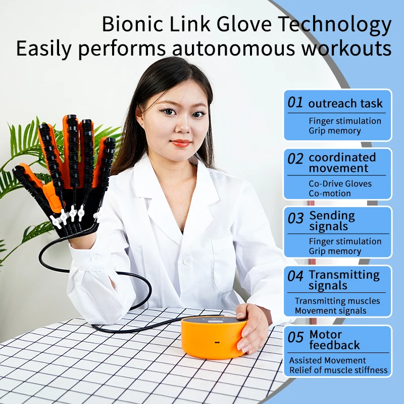 Portable rehabilitation robot Gloves Stroke Hemiplegia Cerebral Infarction Trainer Finger Exerciser Hand Function Repair