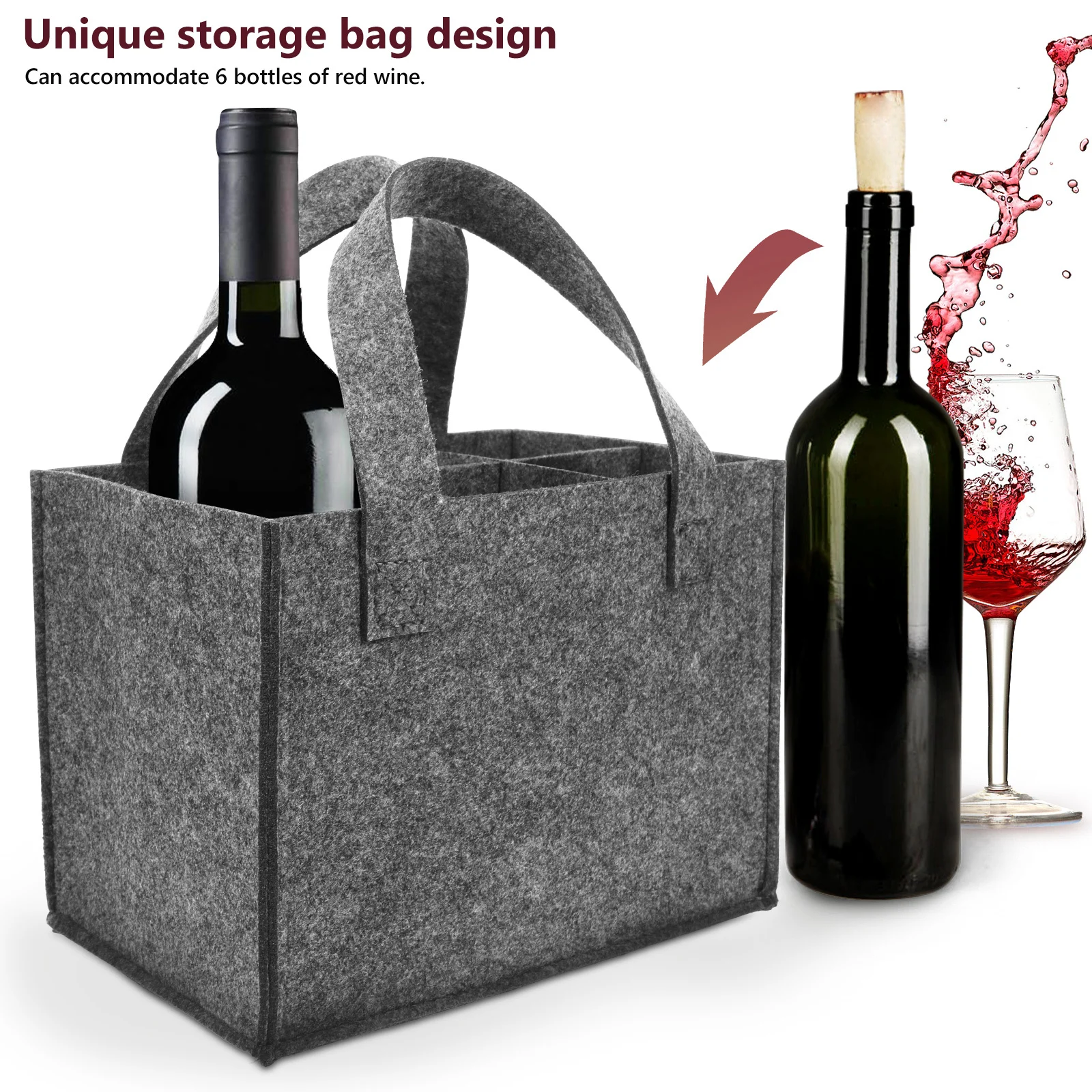 

Wine Bag Unique Bottle Storage Decorative Small Carry Carrier Double Portable Divided Tote Practical
