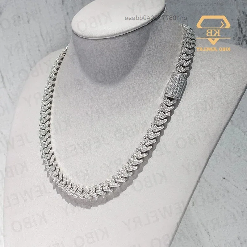 

Ювелирные изделия в стиле рэпера Iced Out, ожерелье в стиле хип-хоп для мужчин, 8 мм, 10 мм, 12 мм, стерлинговое серебро 925 пробы, лабораторный бриллиант, муассанит, кубинская цепочка