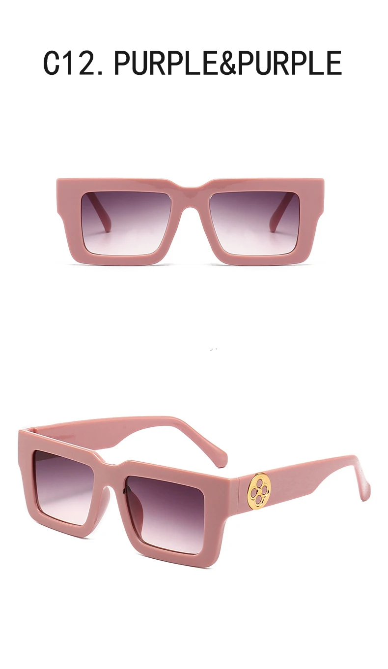 Neue Retro Quadrat Sonnenbrille Für Frauen Männer Blume Dekoration Mode Damen Sonnenbrille Ins Heißer Schattierung Brillen UV400 – Detail 8