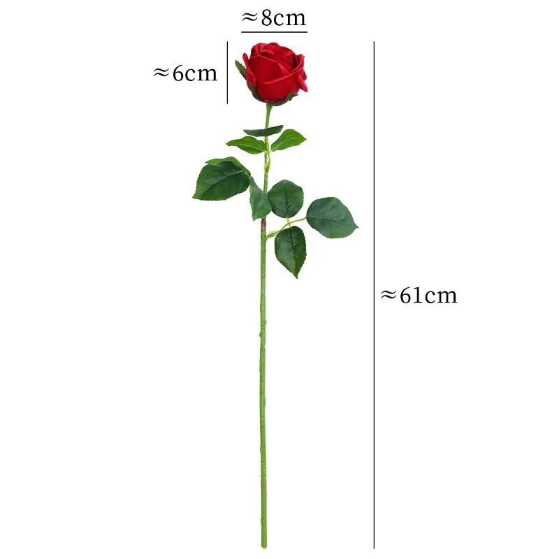 5/6 Stück Künstliche Rosenknospen Realistische Seidenblumen Hochzeitsdekoration Rosa Edelstein-Rosen Simulationsblumen Gartendekoration – Detail 1