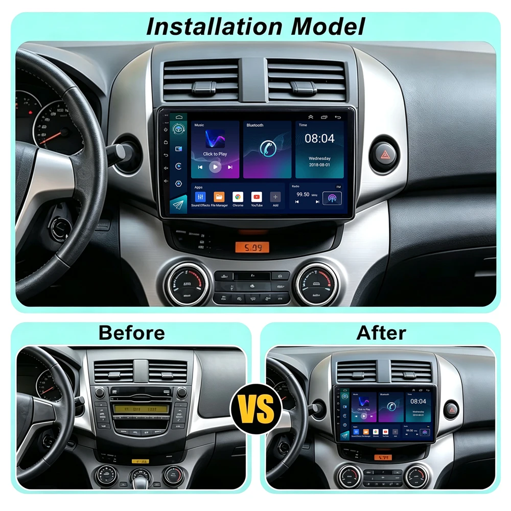 Cortex-A76 Octa-Core Android 16 Car Radio For Toyota RAV4 Rav 4 2005 - 2013 Stereo Head Unit Multimedia Player Touch Screen Wifi