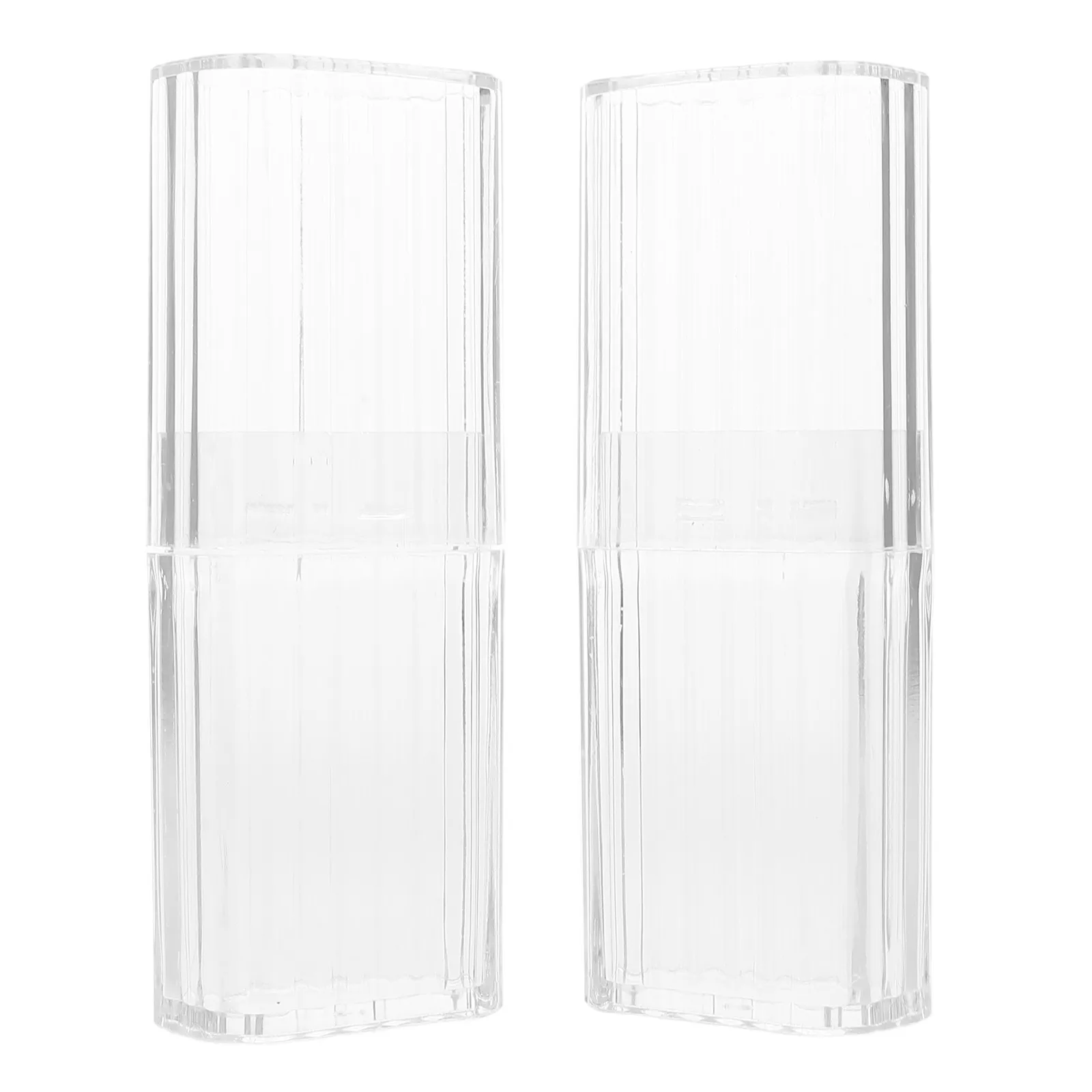 2Pcs Transparent Cotton Swab Holder Dustproof Portable Organizer Travel Toothpick Storage Case Small Bud Dispenser