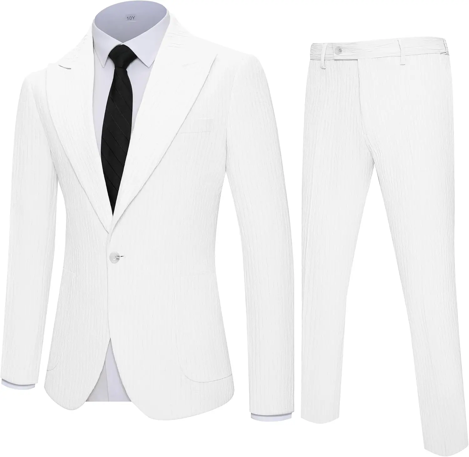 Slim Fit Mens Suit 2 Piece Beach Wedding Outfit Suits For Men Lightweight Blazer Pants Set