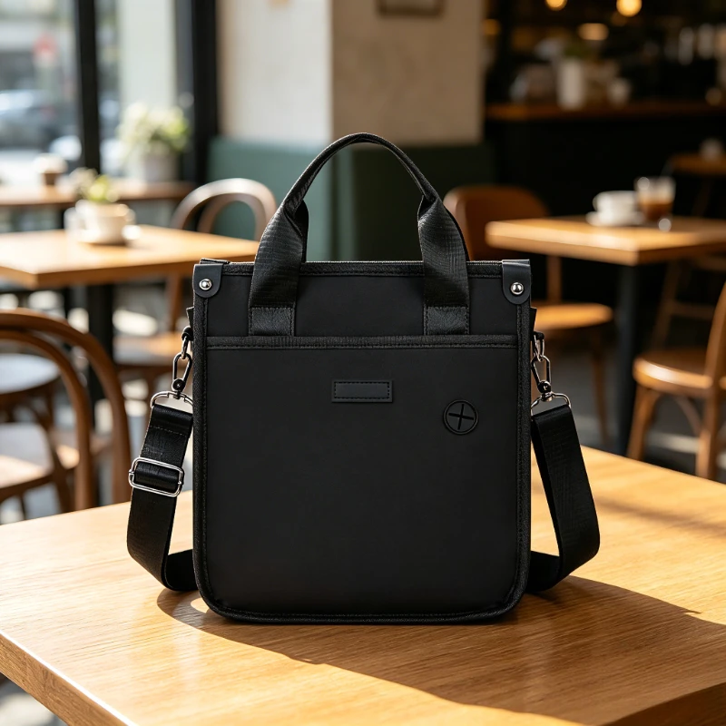 Mens Briefcase Splash Proof Oxford Material Removable Strap Multi Pockets Headphone Outlet For Work Commute Business Daily Use