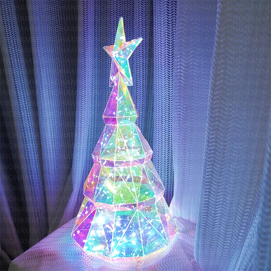 Imagem -03 - Natal Fairy Lights Xmas Tree Lamp Decoração de Mesa Colorida Iridescente Iluminação Led Usb para Casa Decoração do Quarto 2024