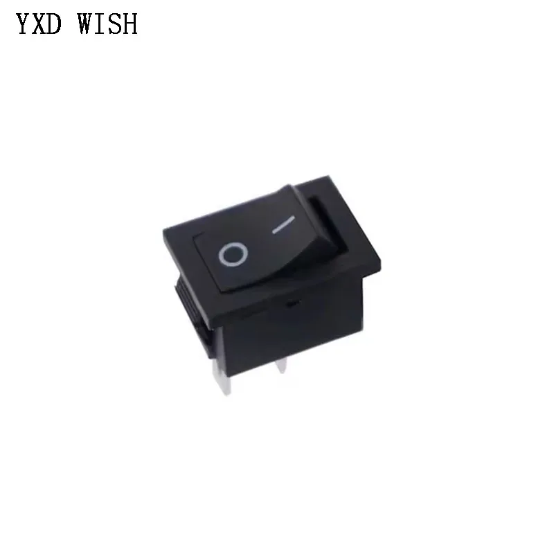 100pcs Black KCD1 Power Buttons 3A 250V Push Button Switches 2Pin On/Off Rocker Switch Electrical Equipment KCD1 15x21mm
