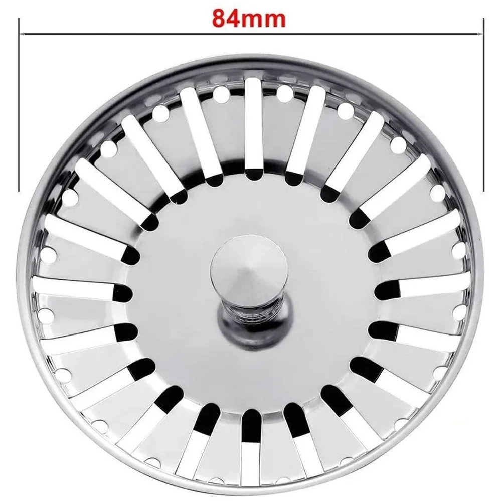 Wymienna zatyczka do zlewu kuchennego 84 mm Zatyczka do odpływu ze stali nierdzewnej Parasol uszczelniający do korka pokrywy urządzenia spustowego