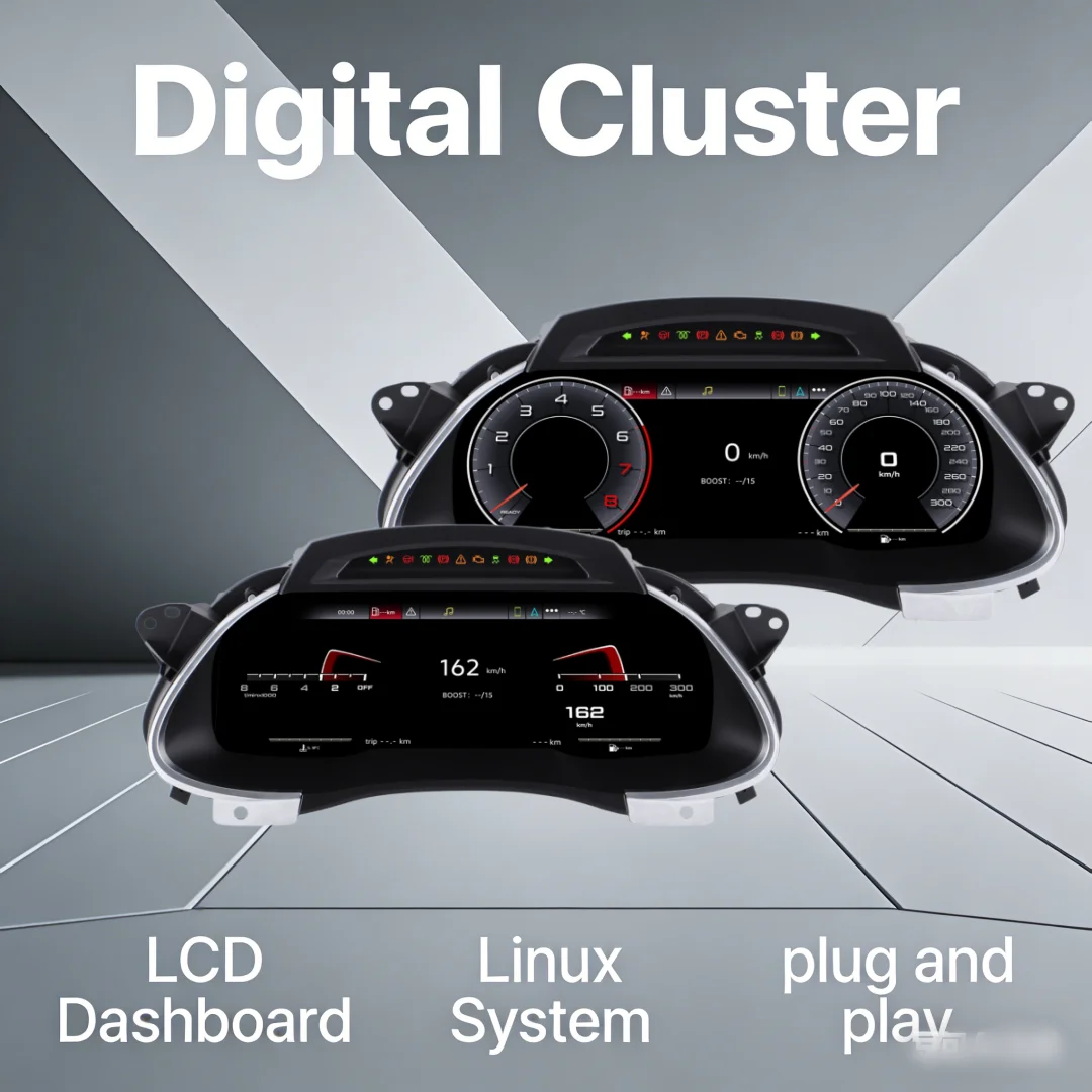 IPS LCD Cluster for Audi A6/A7 2013-2018/A4 09-16/Q5 2009-2018 -Plug&Play No Coding Multi-Language Navi Night+ Car Electronics