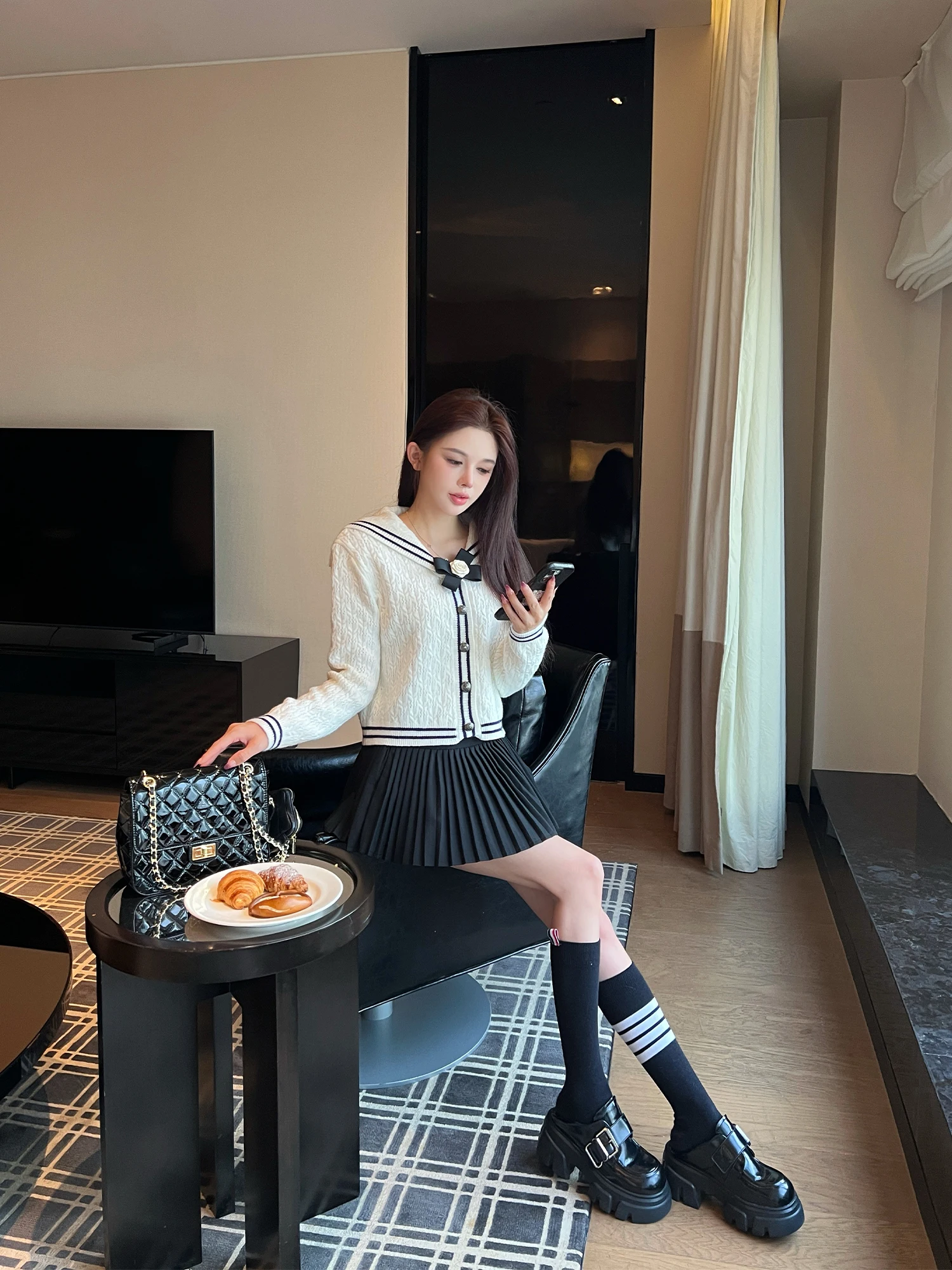 

Женский вязаный свитер LADIES FIRST с высоким воротником, облегающий, с вырезами и вставками, с длинными рукавами