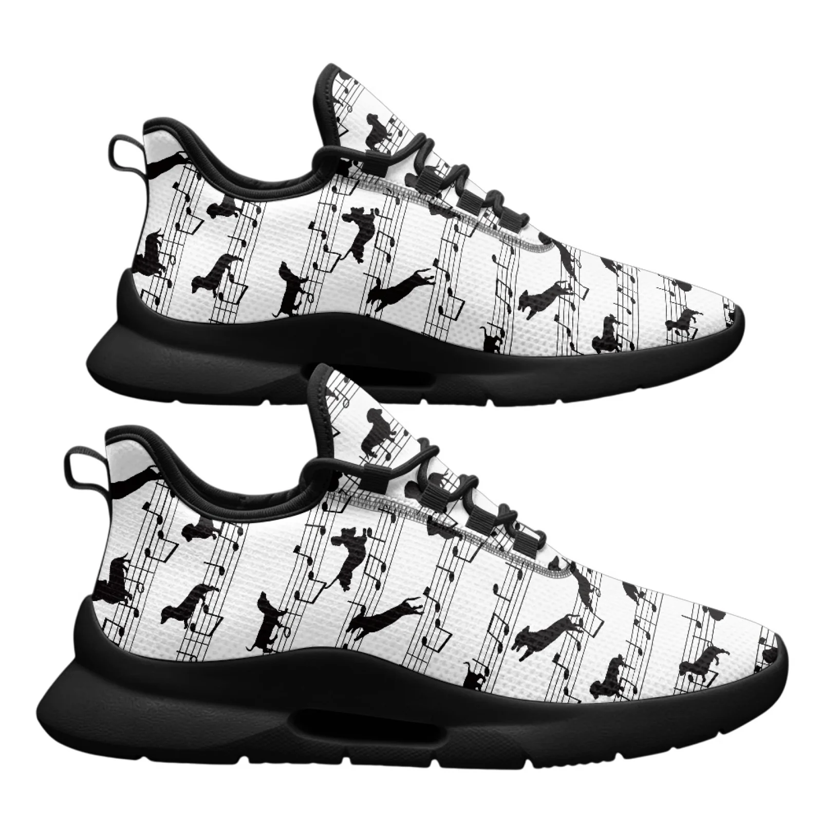 PENSTROLL Casual Walking Shoes Versatile Breathable Tennis Sneakers for Travel Men Dog Music Note