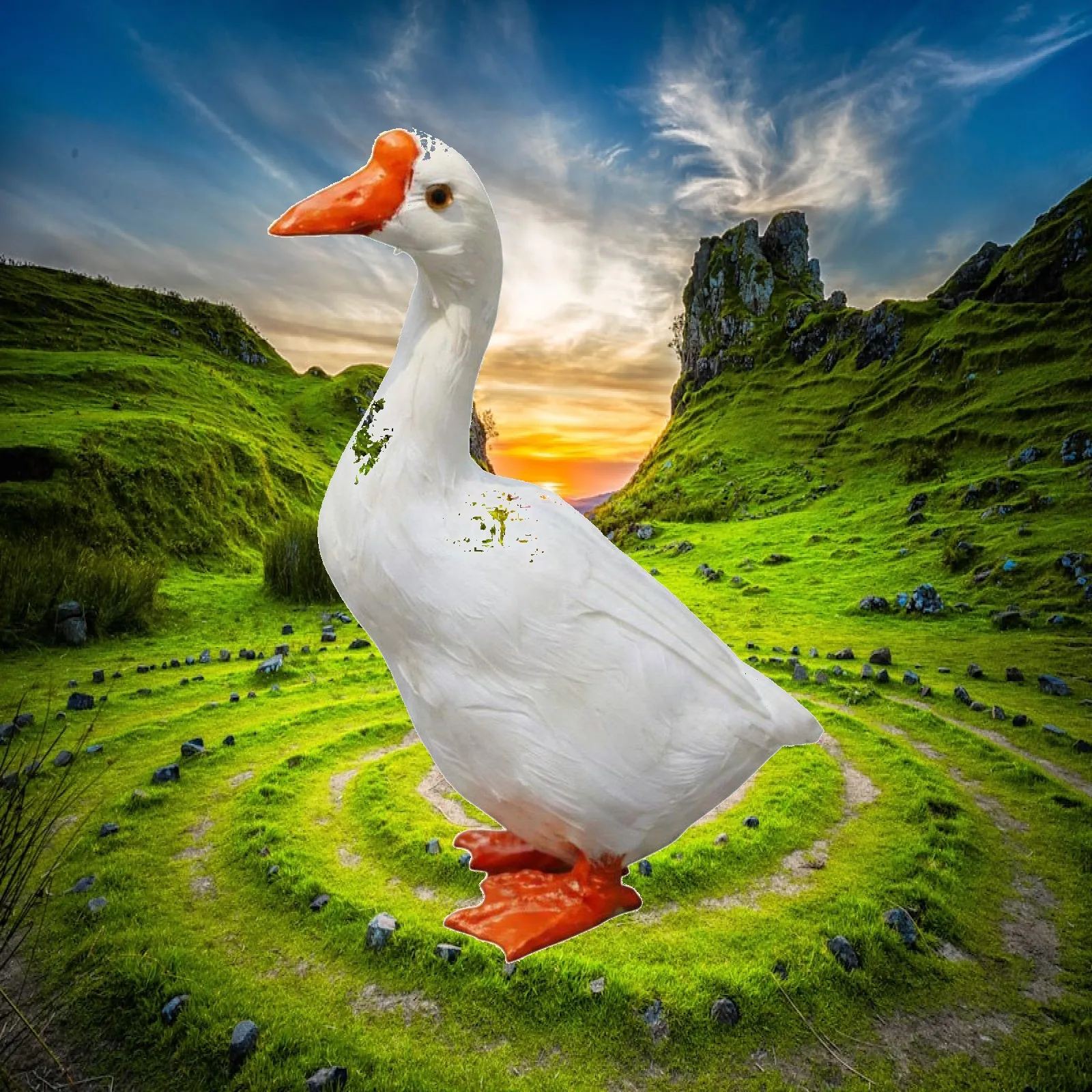 Large Medium Small Simulation Goose Model for Creative Porch Goose Accessories and Garden Decor