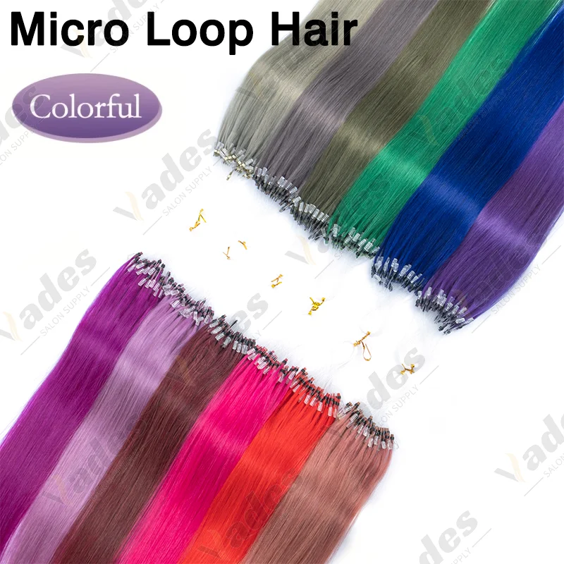 Extensões de Cabelo Humano Liso BOYMIA 12/16/20 Polegadas com Micro Loop, Apliques de Qualidade Profissional para Mulheres, Sem Danificar o Cabelo