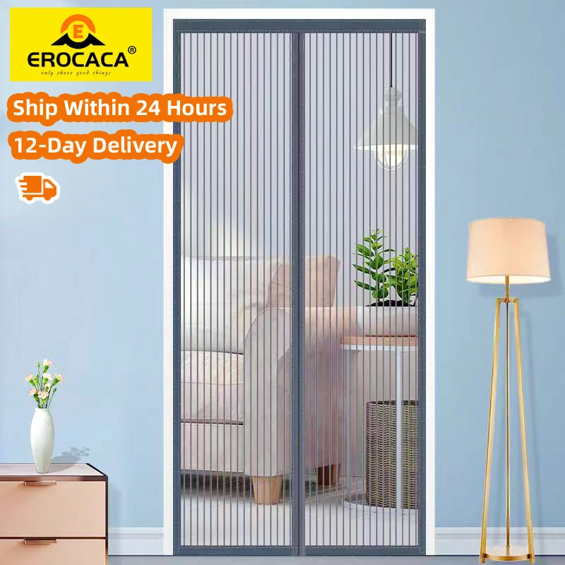 

EROCACA Magnetic Mosquito Net Summer Anti Bug Fly Door Curtains Mesh Automatic Closing Door Screen Kitchen Sticker Curtain