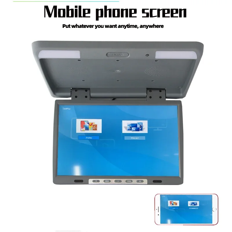 19 Inch Android Car Roof Hdmi Mointor 2+32GB Ceiling TV Multimedia Video Player with Bluetooth WiFi USB Speaker FM Transmitter