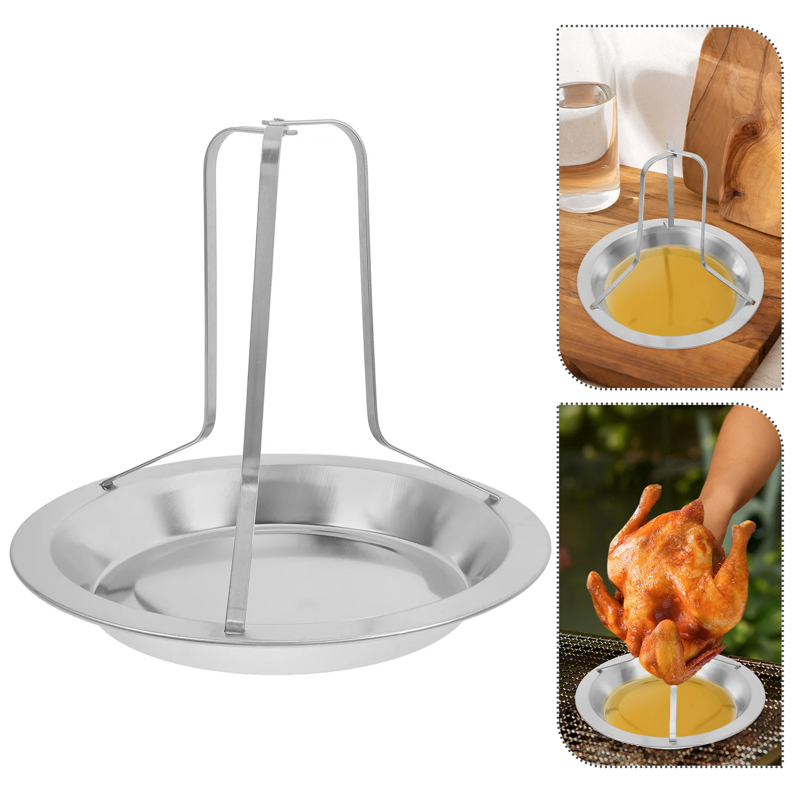 

2pcs Stainless Steel Roasting Vertical Turkey For Smoker Compact Design Grill Friendly Chicken Leg Roasting Accessories Bbq Rack