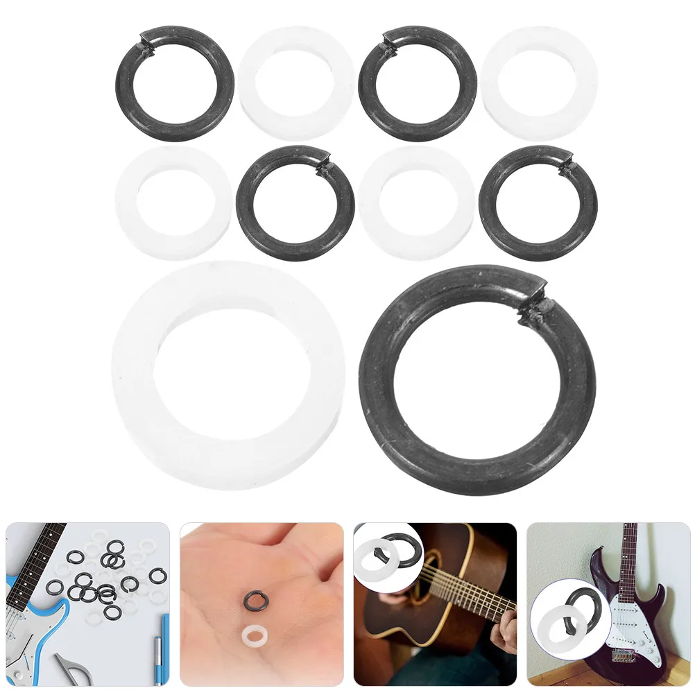 48Pcs Guitar Strap Lock Kit with String Button Handles Double Washers Non-Slip Guitar Protector for Electric Acoustic Bass