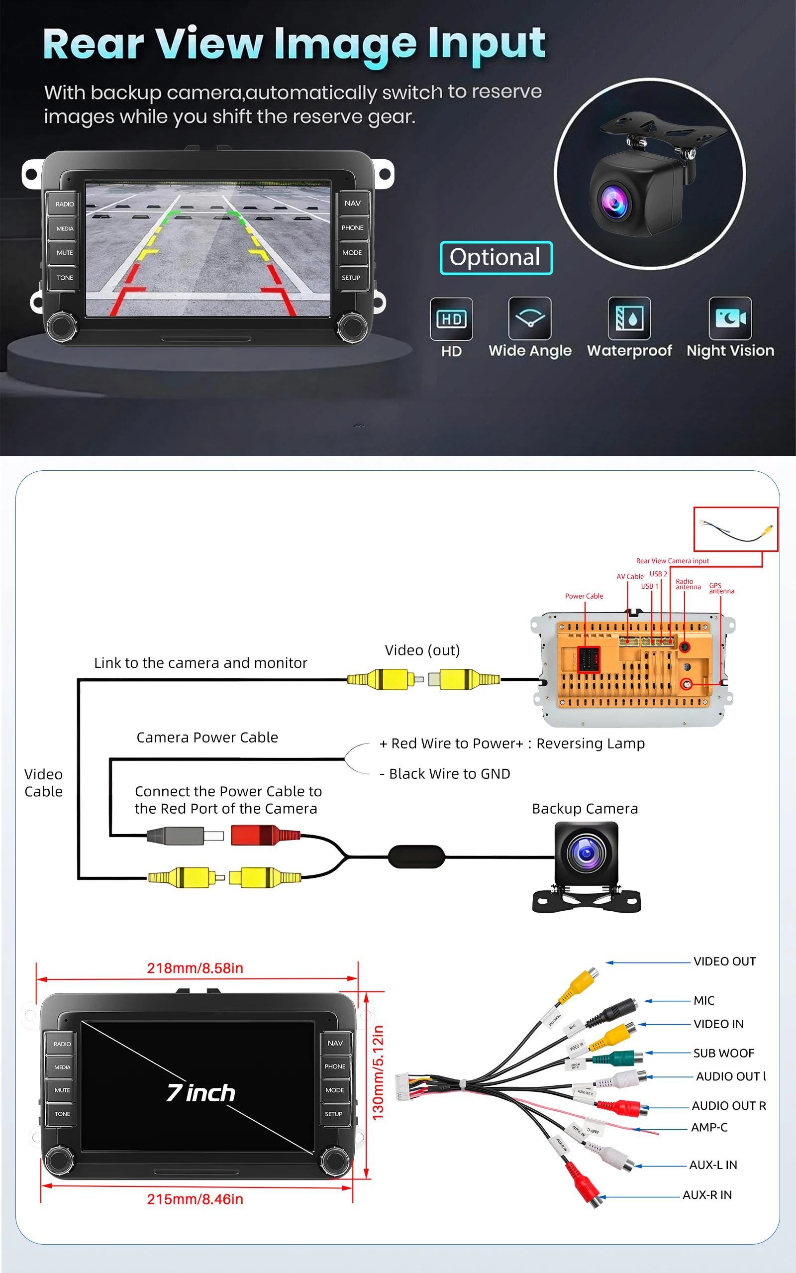 ESSGOO 7" Android15 2+64G/ 4+64G Für Seat/Skoda/VW Golf 5 6 Passat Polo Touran Tiguan Rabbit Sharan Caddy EOS T5 Autoradio mit Wireless Carplay Android Auto GPS NAVI RDS FM WIFI Bluetooth AI Sprachsteuerung Mirror Link SWC IPS Touchscreen Multimedia-Player – Detail 16
