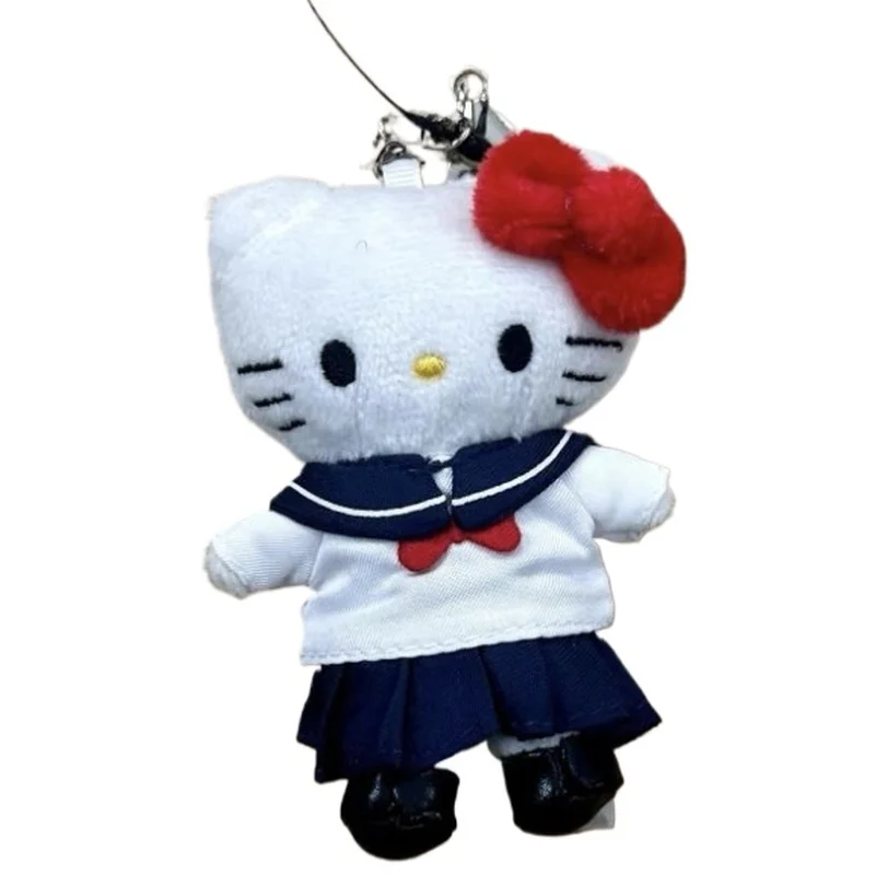 anime   Bonjour Kitty   Poupée en peluche   Porte-clés   fille   Mignon   Pendentif sac d'école   décorer   Uniforme JK   remplissage en coton pp   Poupées jouets   Cadeau