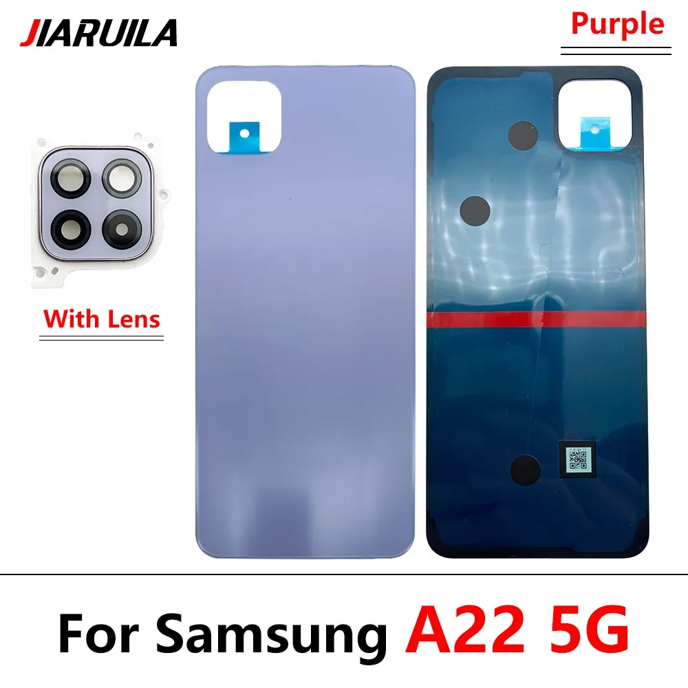 Back Battery Cover Housing Phone Housing Case Replacement With Adhesive With Camera Lens For Samsung A22 4G A225F / A22 5G A226B