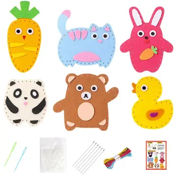 Kit di giocattoli da cucito per bambini I bambini fanno il tuo kit di animali di peluche per bambini Set di bambole di peluche artigianali e cucite per giocattoli regalo per bambini