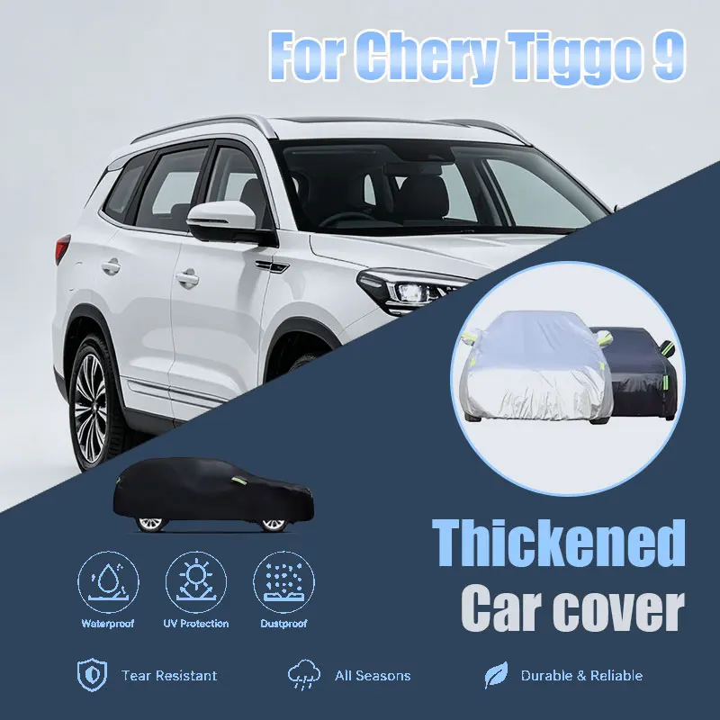 

For Chery Tiggo 9 Full Car Cover Reflective Strips Waterproof Snowproof Dustproof UV Protection Outdoor Auto Accessory
