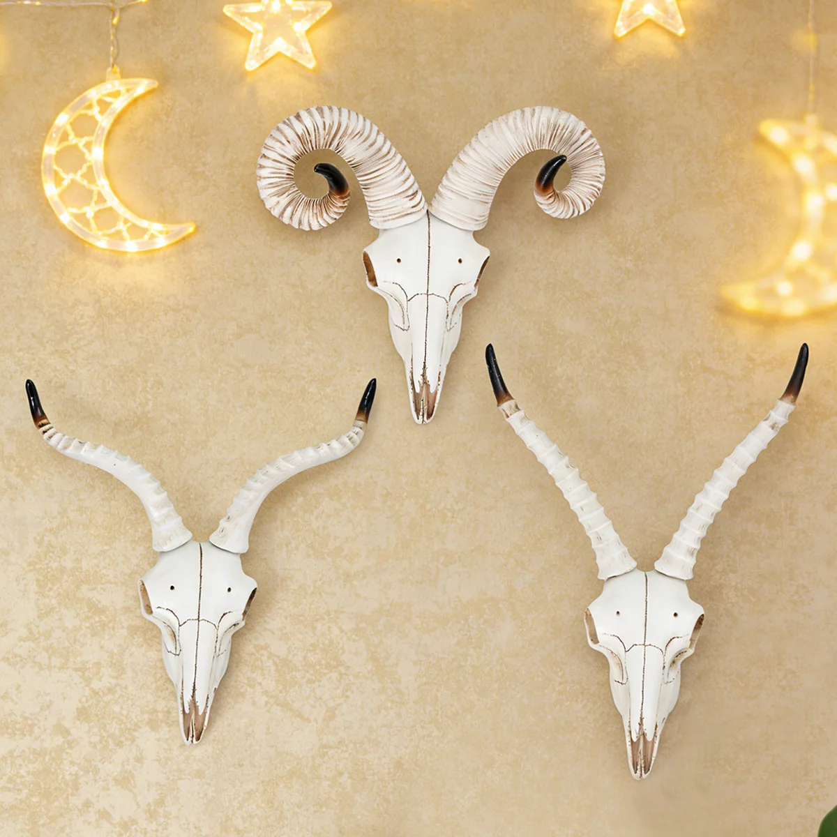 1PC,Ramadan Simulation Animal Sheep Skull Shape Resin Material Decoration, Suitable for Ramadan, Eid Al-Fitr Gift Giving