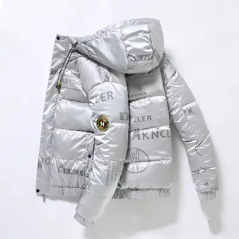 Winter Mens Down Jacket High Quality 86%~90%White Duck Down Thicken Warm Short Style Coat Korean Fashion Couple Glossy Jackets