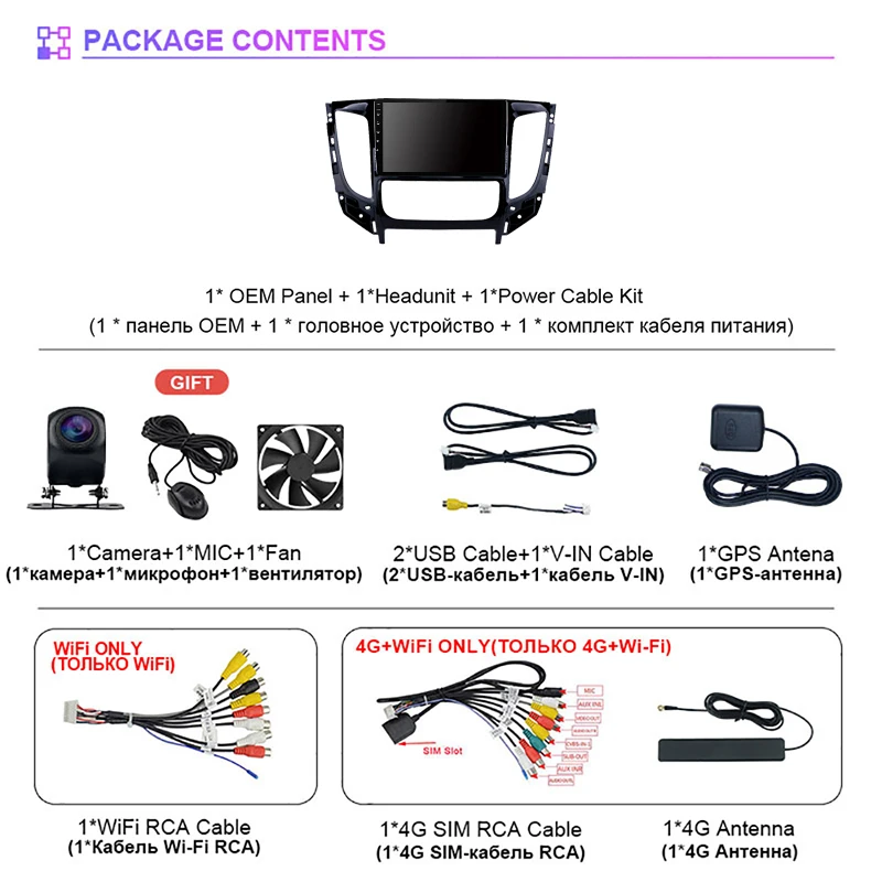 Android 16 Carplay Car Radio Multimedia For Mitsubishi Pajero Sport 3 L200 5 Triton 3 2015 - 2017 2018 2019 GPS Qualcomm Player