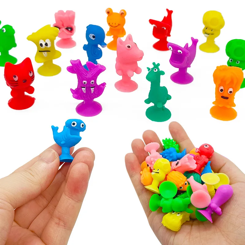 NEW kids Mini Sucker Dolls Kids Marine Monster Animal Cupule Suckers Action Toy Suction Cup Collector Capsule Model Puppet