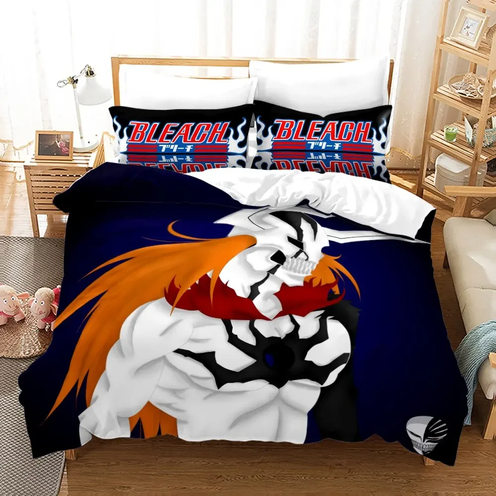 3d Anime Bleach Kurosaki Ichigo 2/3pcs Bedding Set Boys Girls Twin Queen Size Duvet Cover Pillowcase Bed Kids Adult Home Textile