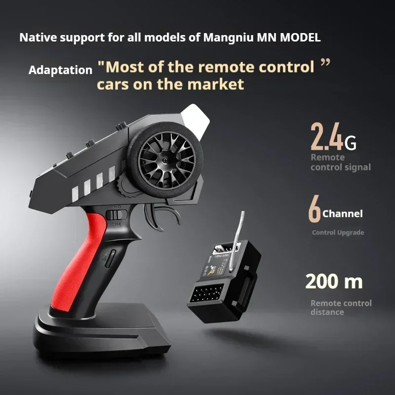 6CH 2.4G Transmitter Remote Control Receiver 40A ESC for MN111 MN D90 MN99S MN78 MN86 MN128 MN168 RC Car Light group sticker