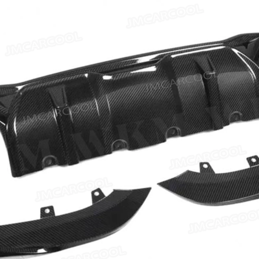 

3Pcs For BMW 4 Series G22 G23 Coupe 2021 + Dry Carbon Fiber Rear Bumpers Lip Diffuser Side Splitters Car Styling