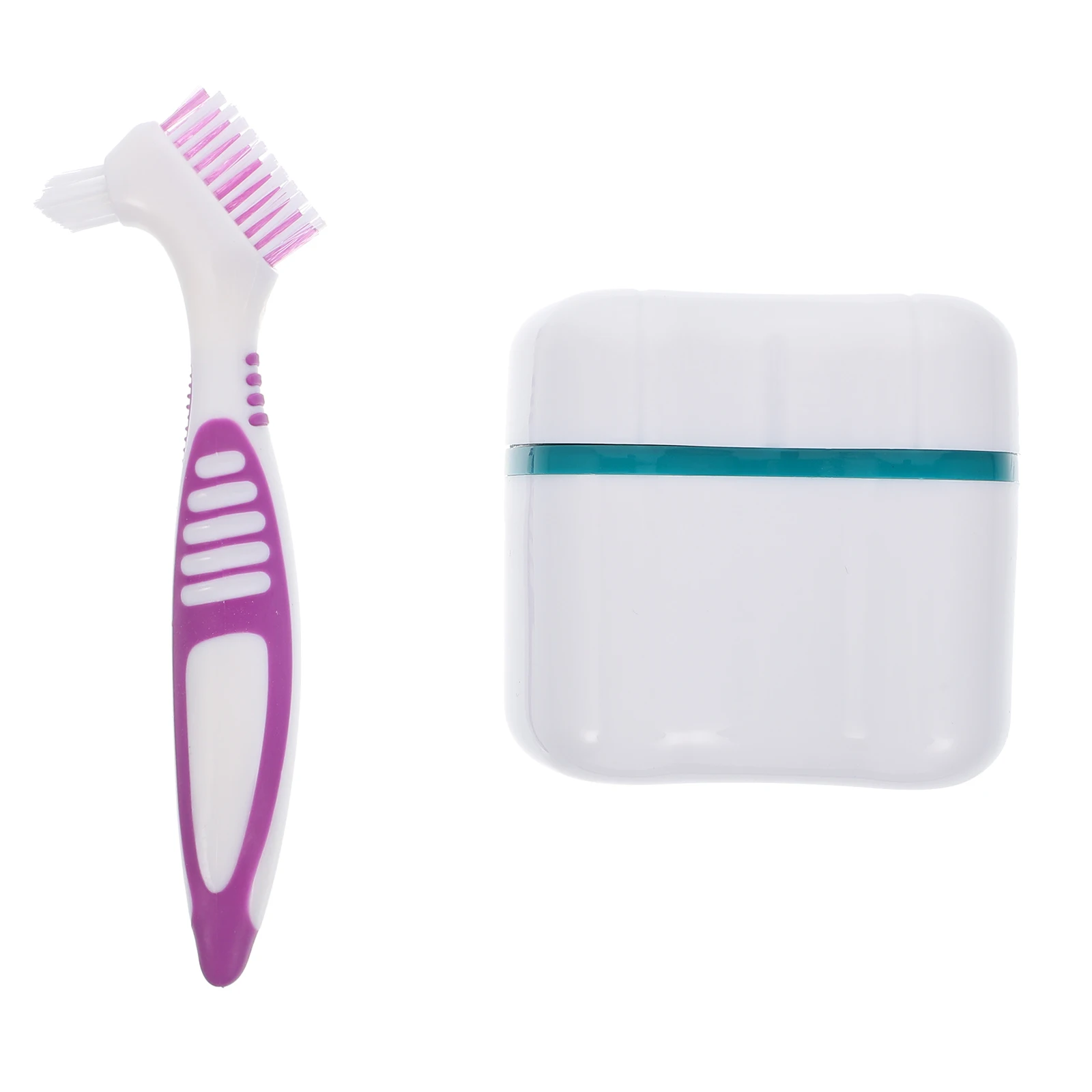 

Denture Toothbrush Double Sided for Cleaning Adults Travel Dentures Care Brush Simple Creative False Teeth Cleaner Home Use Safe