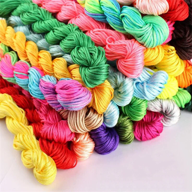 1mm/24m Multicolor Nylon Cord Chinese Knot Thread Braided String for Jewelry Making Bracelet Tassels Beading Thread Supplies