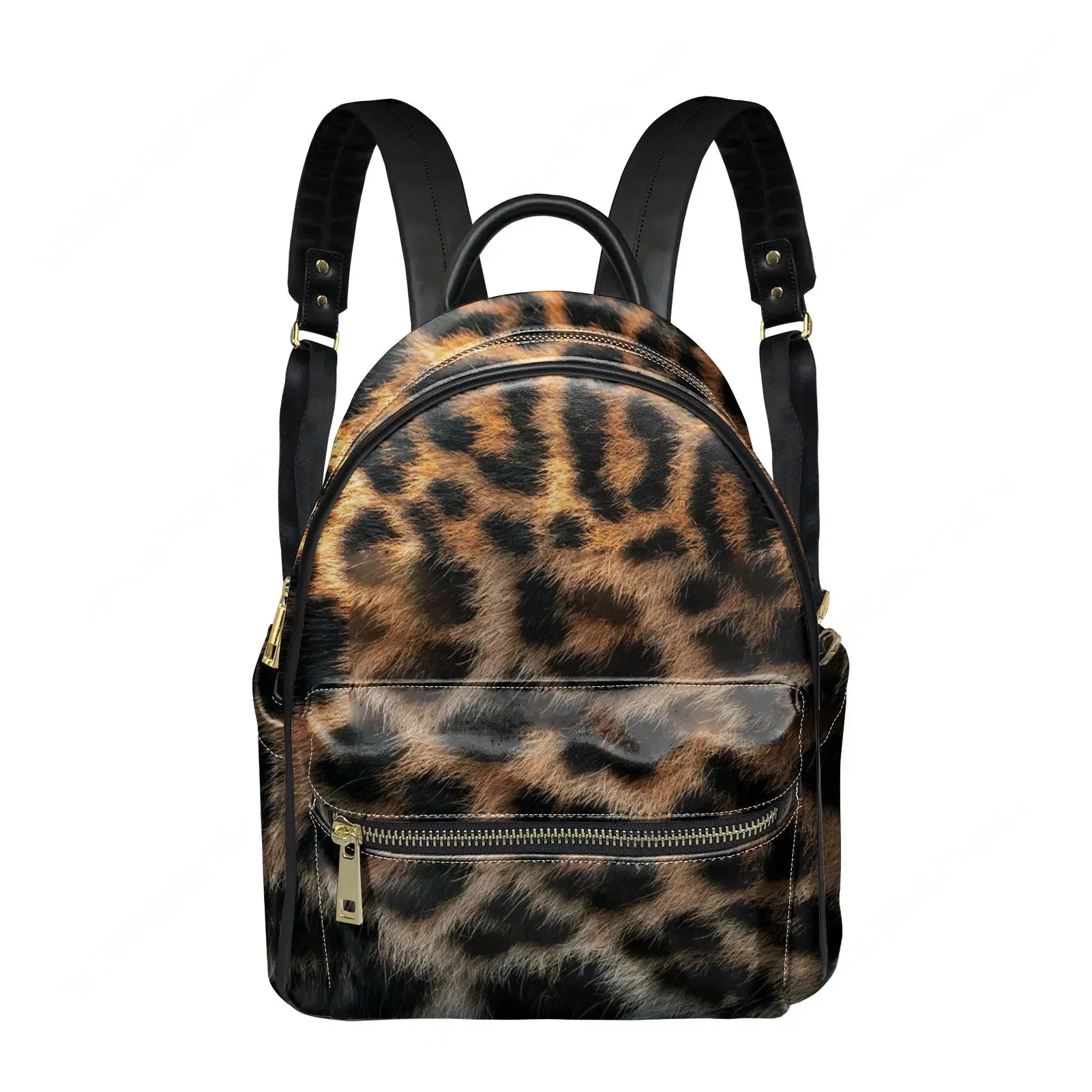

Leopard Print Gradient Backpack Womens Men Personalized Double Shoulder Bag Business Travel Bookbag Rucksack Gift Daypack