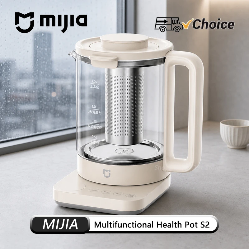 mijia-s2-multifunctional-health-pot-kettle-15l-household-appliances-800w-304-stainless-steel-heat-preservation-cn-new