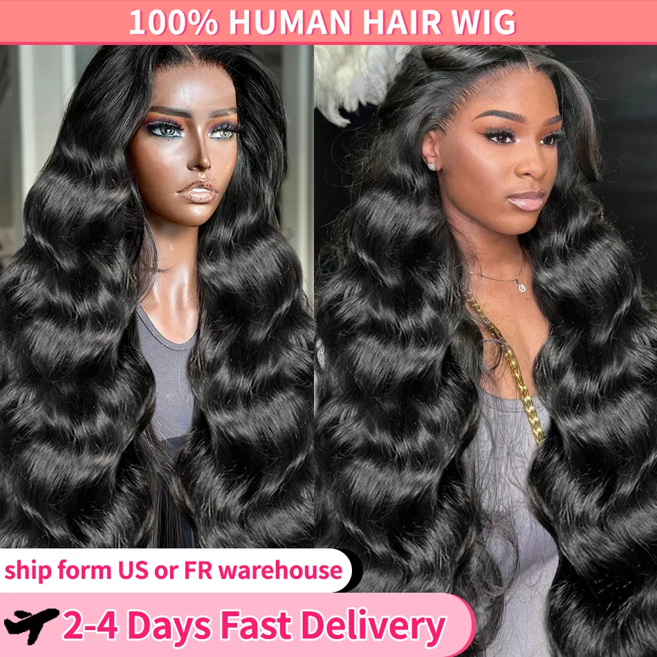 13x4 HD Lace Frontal Wig Brazilian Body Wave 13x6 Transparent Lace Front Human Hair Wigs Pre Plucked 4x4 Lace Closure For Women